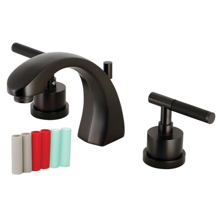 Kingston Brass KS4985CKL Widespread Bathroom Faucet with Brass Pop-Up, Oil Rubbed Bronze KS4985CKL
